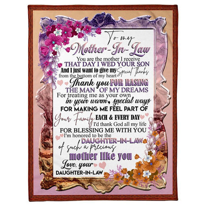 Personalized To My Mother-In-Law Blanket Flower I Just Want To Give My Special Thanks Blanket, Mother's Day Blanket, Birthday Gift