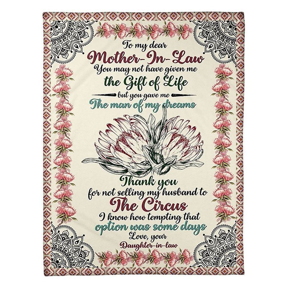 Personalized To My Mother-In-Law Blanket Flower You Gave Me The Man Of My Dreams Blanket, Mother's Day Blanket, Birthday Gift