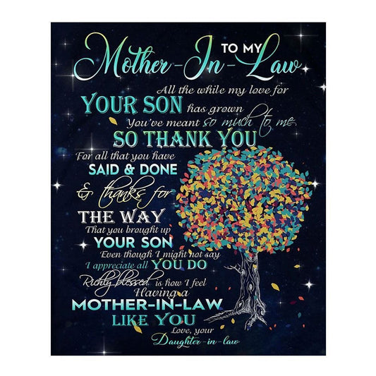 Personalized To My Mother-In-Law Blanket Thank You For All That You Have Said & Done Blanket, Mother's Day Blanket, Birthday Gift