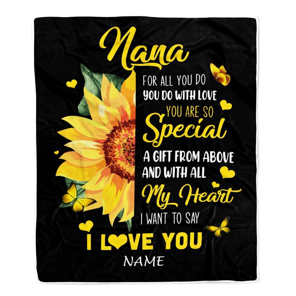 Personalized To My Nana Blanket From Grandkids Granddaughter I Want To Say I Love You Blanket, Mother's Day Blanket, Presents For Her