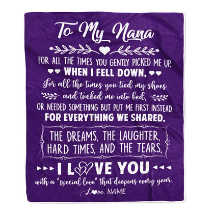 Personalized To My Nana Blanket From Grandkids I Love You With A Special Love Blanket, Mother's Day Blanket, Presents For Her
