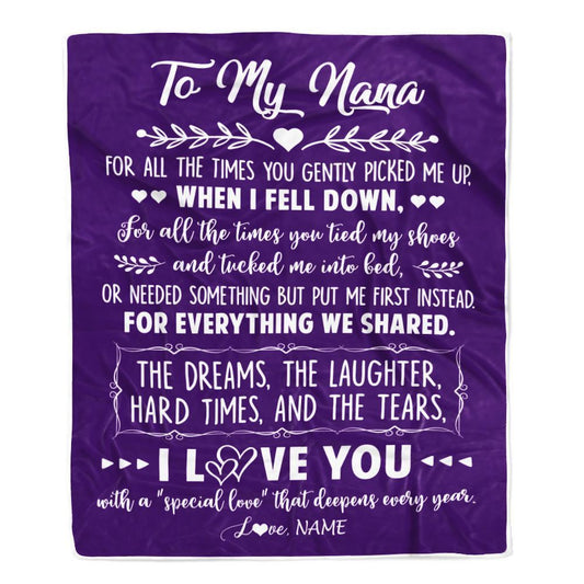 Personalized To My Nana Blanket From Grandkids I Love You With A Special Love Blanket, Mother's Day Blanket, Presents For Her