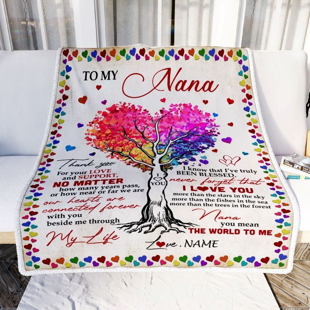 Personalized To My Nana Blanket From Grandkids Never Forget That I Love You You Mean The World to Me Blanket, Mother's Day Blanket, Presents For Her