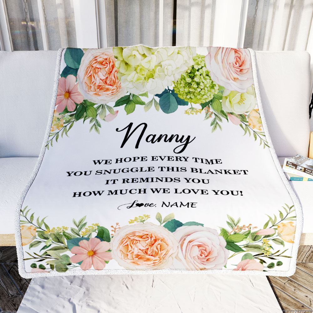 Personalized To My Nanny Blanket From Kids How Much We Love You Blanket, Mother's Day Blanket, Presents For Her