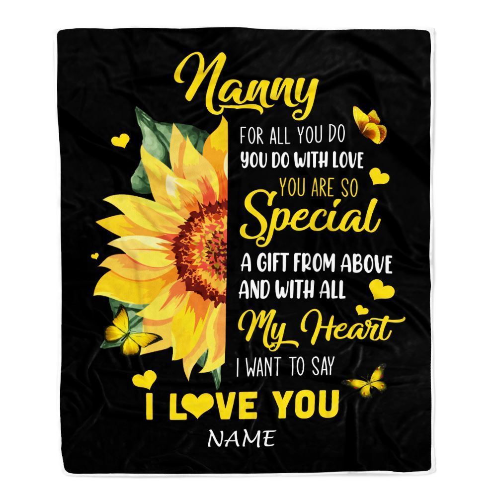 Personalized To My Nanny Blanket From Kids I Want To Say I Love You Blanket, Mother's Day Blanket, Presents For Her