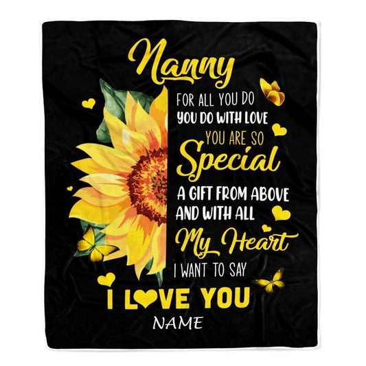 Personalized To My Nanny Blanket From Kids I Want To Say I Love You Blanket, Mother's Day Blanket, Presents For Her