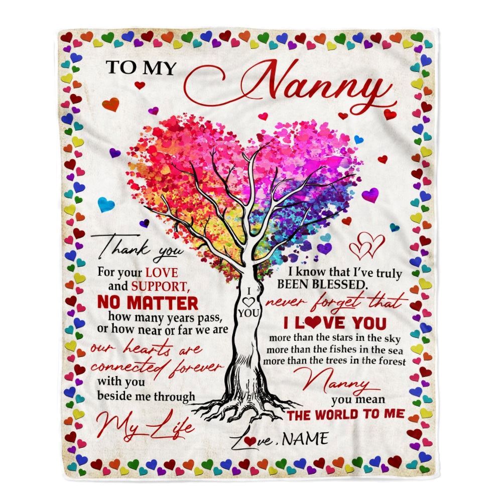 Personalized To My Nanny Blanket From Kids Never Forget That I Love You You Mean The World to Me Blanket, Mother's Day Blanket, Presents For Her
