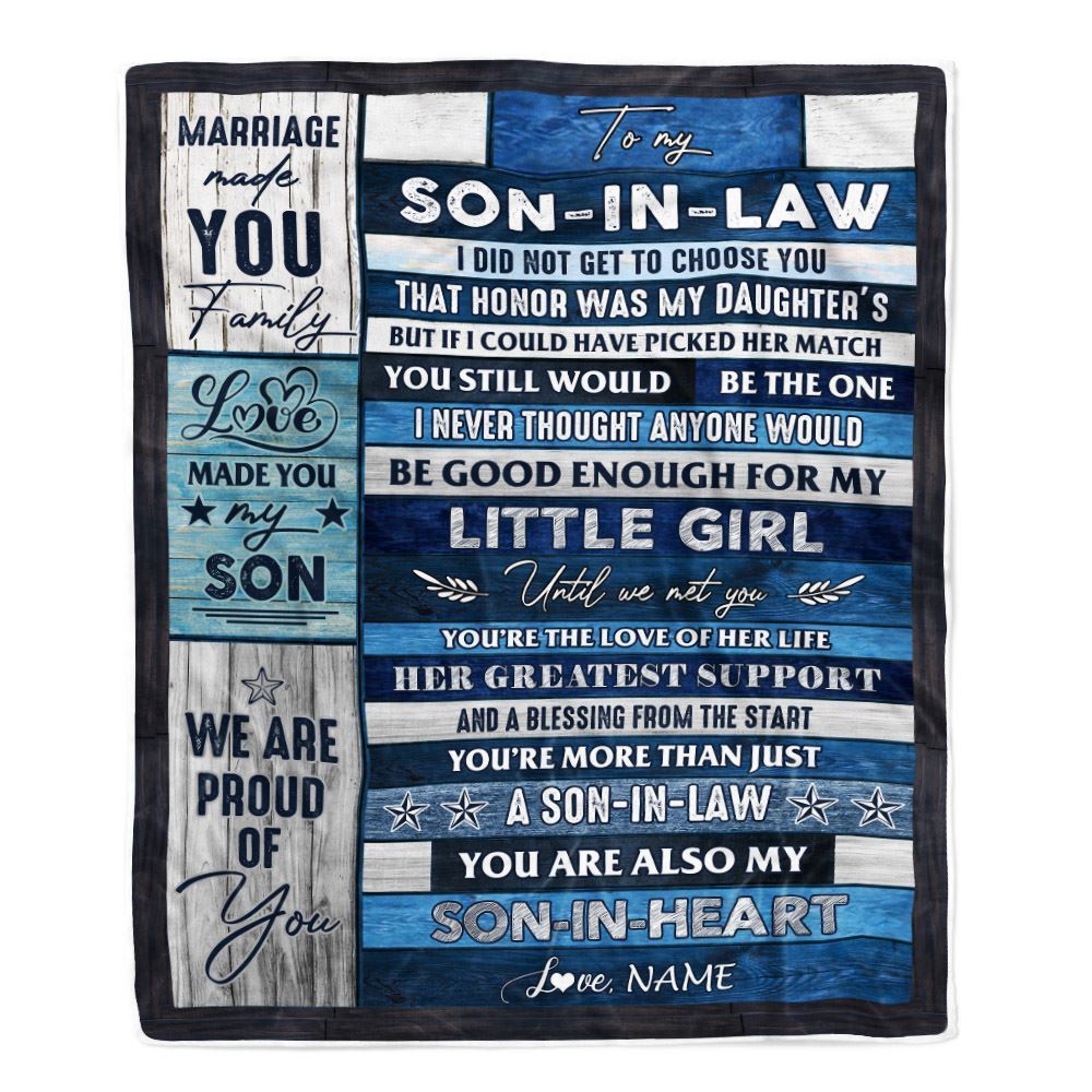 Personalized To My Son In Law Blanket From Mother In Law You're The Love Of Her Life Blanket, Mother's Day Blanket, Presents For Her