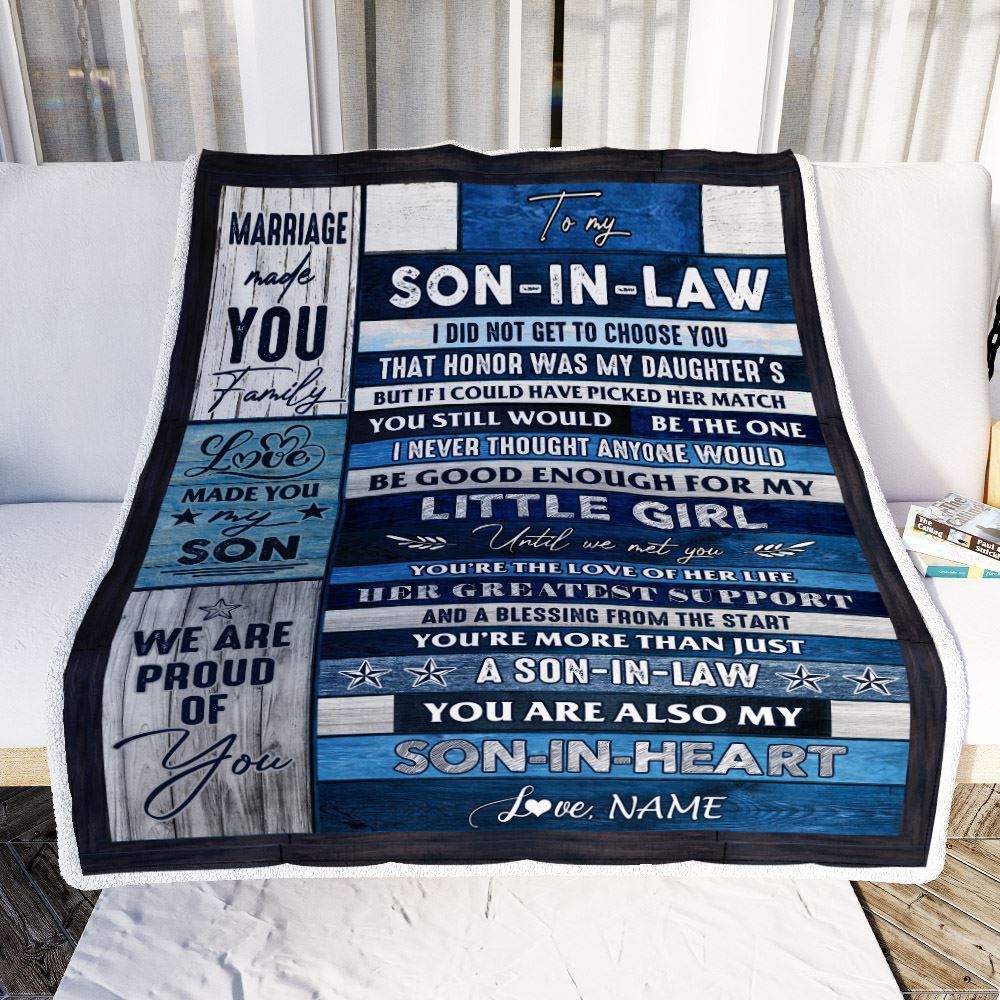 Personalized To My Son In Law Blanket From Mother In Law You're The Love Of Her Life Blanket, Mother's Day Blanket, Presents For Her