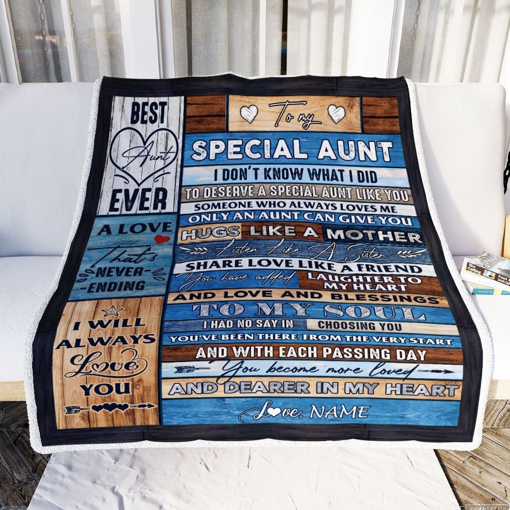 Personalized To My Special Aunt Blanket From Niece Nephew Wood Letter Blanket, Mother's Day Blanket, Presents For Her