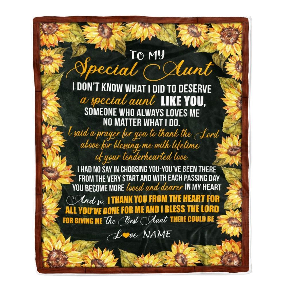 Personalized To My Special Aunt Blanket from Niece Nephew Thank you Blanket, Mother's Day Blanket, Presents For Her