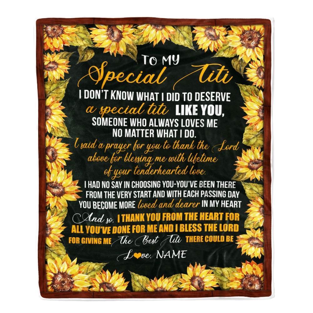 Personalized To My Special Titi Blanket From Niece Nephew Thank You Blanket, Mother's Day Blanket, Presents For Her