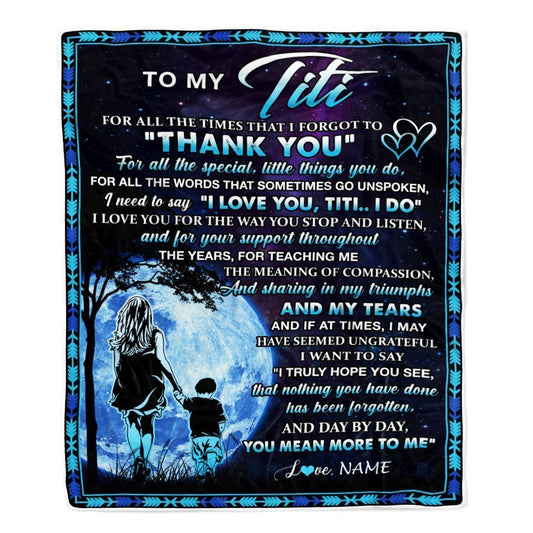 Personalized To My Titi Blanket From Nephew Thank You Day By Day Blanket, Mother's Day Blanket, Presents For Her