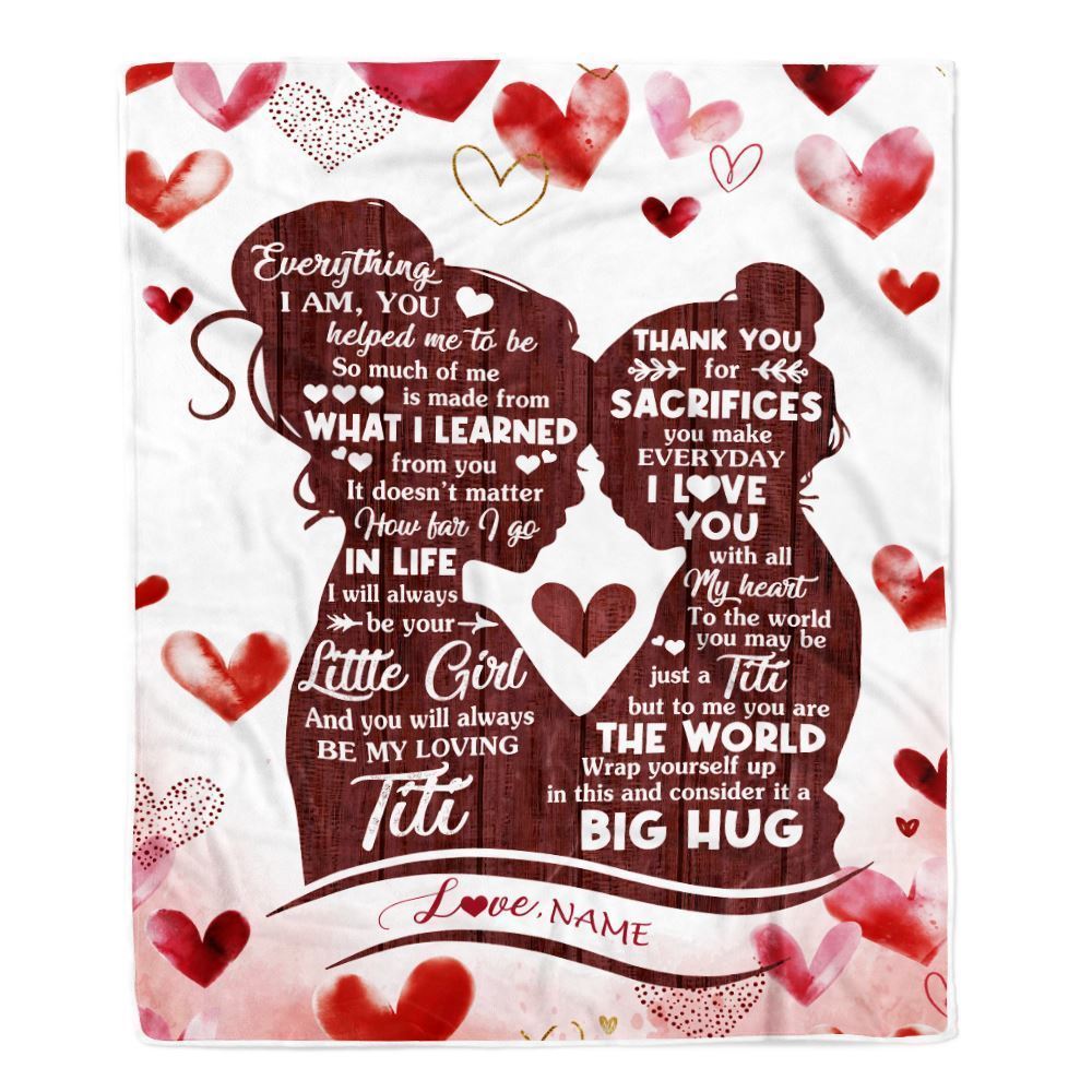 Personalized To My Titi Blanket From Niece I Love You With All My Heart Thank You Blanket, Mother's Day Blanket, Presents For Her