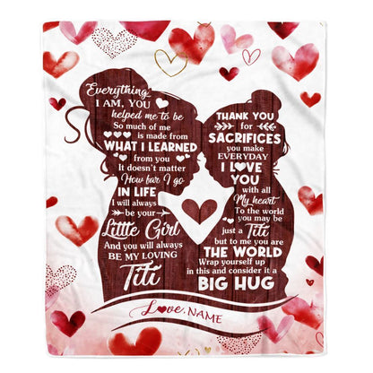 Personalized To My Titi Blanket From Niece I Love You With All My Heart Thank You Blanket, Mother's Day Blanket, Presents For Her