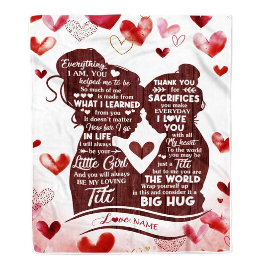 Personalized To My Titi Blanket From Niece I Love You With All My Heart Thank You Blanket, Mother's Day Blanket, Presents For Her