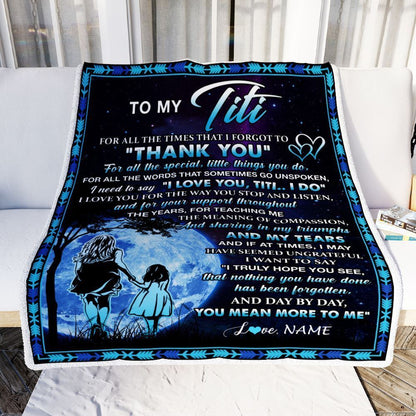 Personalized To My Titi Blanket From Niece Thank You Day By Day Blanket, Mother's Day Blanket, Presents For Her