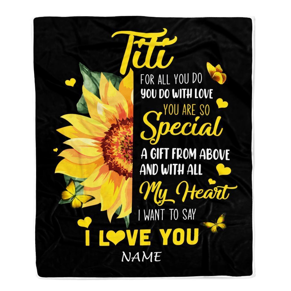 Personalized To My Titi Blanket from Niece Nephew I Want To Say I Love You Blanket, Mother's Day Blanket, Presents For Her