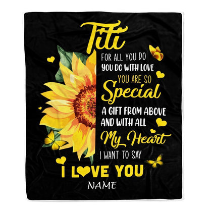 Personalized To My Titi Blanket from Niece Nephew I Want To Say I Love You Blanket, Mother's Day Blanket, Presents For Her