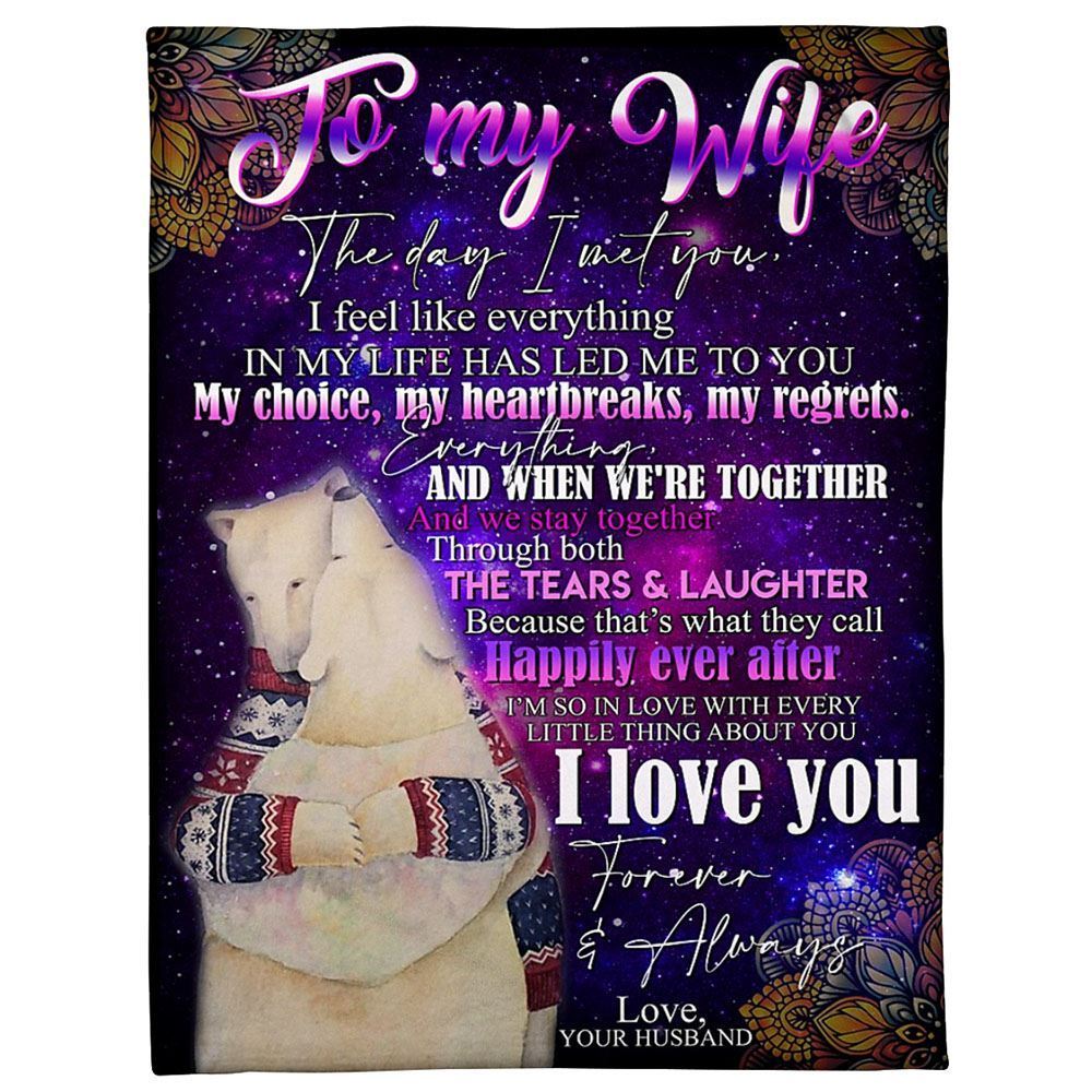 Personalized To My Wife Blanket From Husband Hugging Seal The Day I Meet You Blanket, Mother's Day Blanket, Birthday Gift
