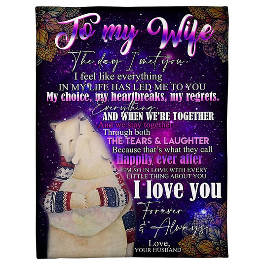 Personalized To My Wife Blanket From Husband Hugging Seal The Day I Meet You Blanket, Mother's Day Blanket, Birthday Gift
