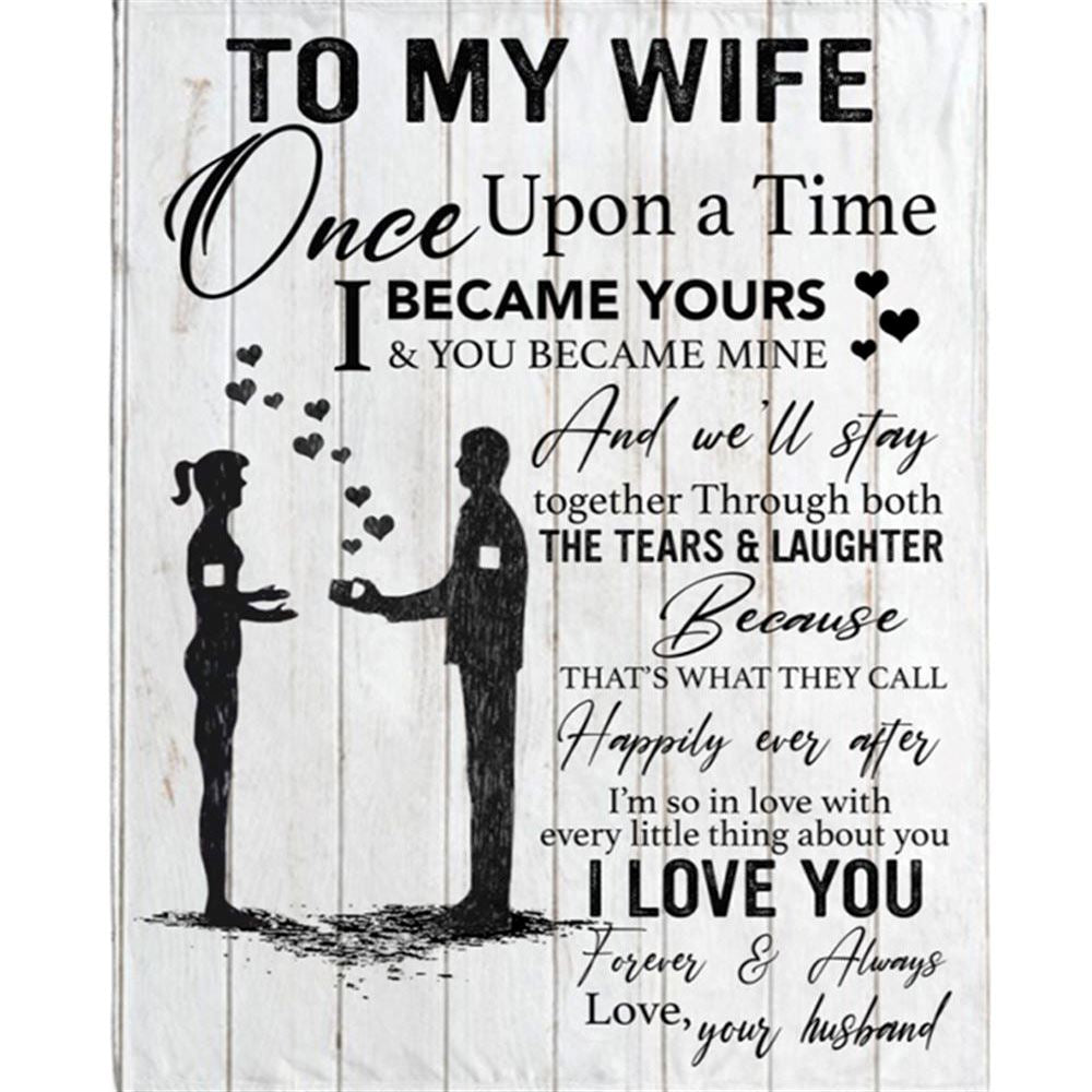 Personalized To My Wife Blankets Love Valentines Day Black Fleece Blanket, Home Decor
