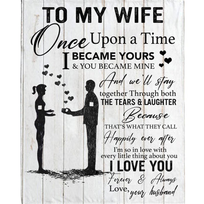 Personalized To My Wife Blankets Love Valentines Day Black Fleece Blanket, Home Decor
