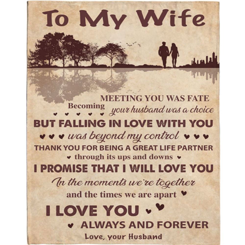 Personalized To My Wife Guitar I Love You Forever Always Husband Gift Ideas Blanket, Home Decor