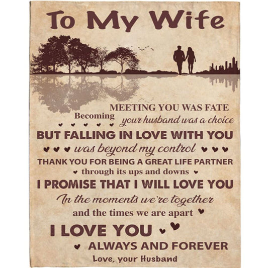 Personalized To My Wife Guitar I Love You Forever Always Husband Gift Ideas Blanket, Home Decor