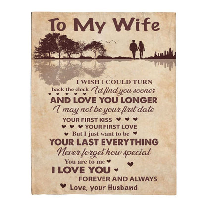 Personalized To My Wife Your Last Everything Love You Forever Always Gift Ideas From Husband Guitar Blanket, Home Decor