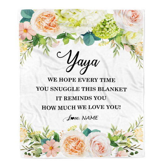 Personalized To My Yaya Blanket From Kids How Much We Love You Blanket, Mother's Day Blanket, Presents For Her
