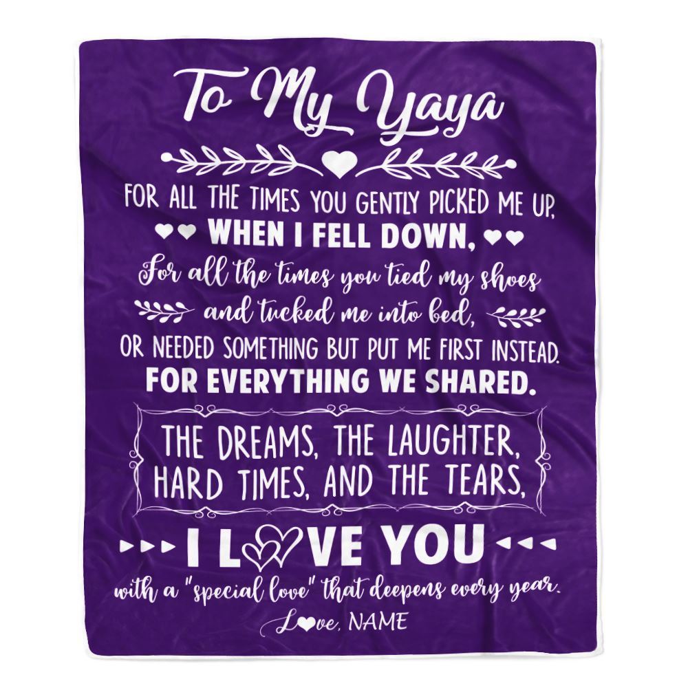 Personalized To My Yaya Blanket From Kids I Love You With A Special Love Blanket, Mother's Day Blanket, Presents For Her