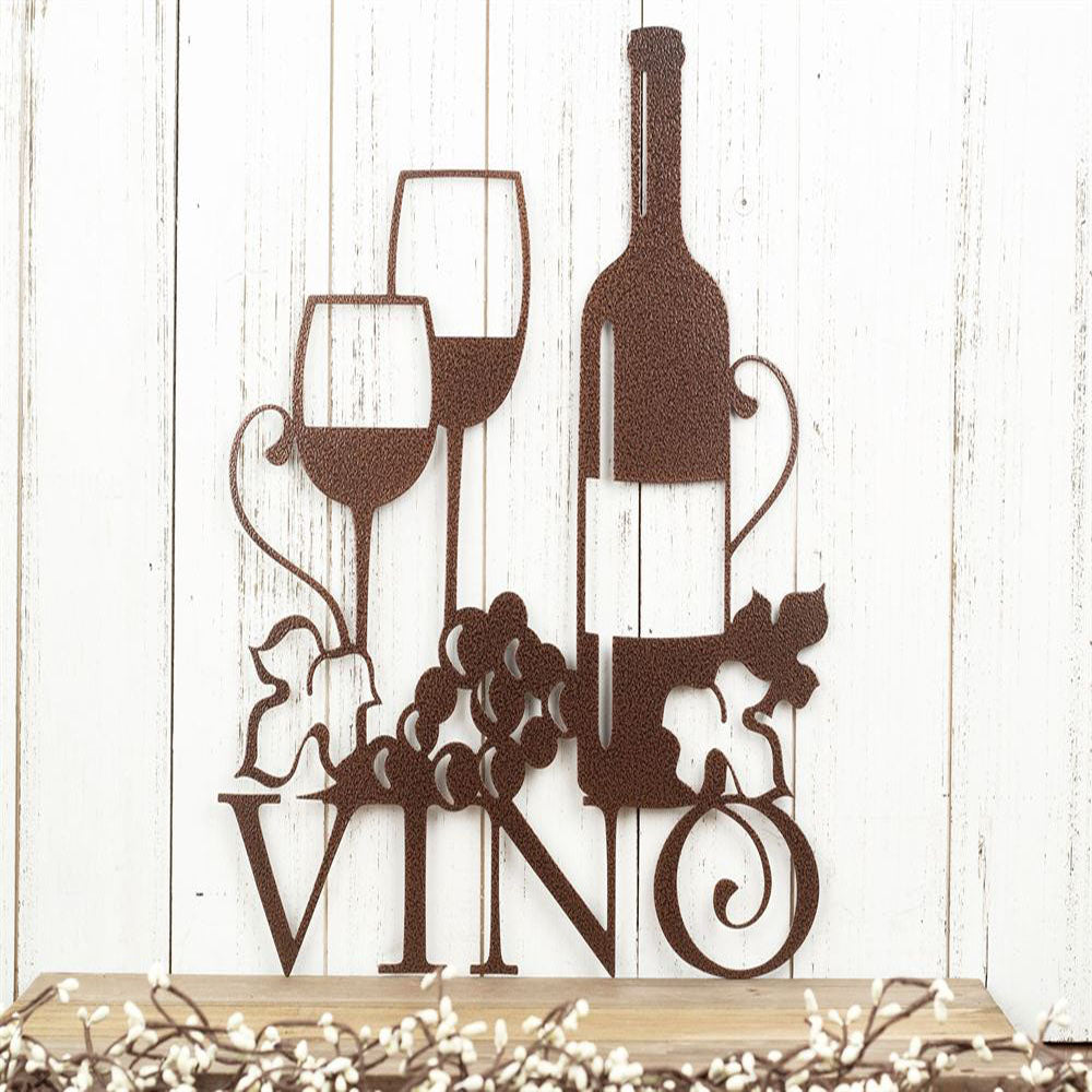 Personalized Wine Vino Metal Sign, Wine Lover Gift, Wine Sign, Bar Wine Signs For Kitchen