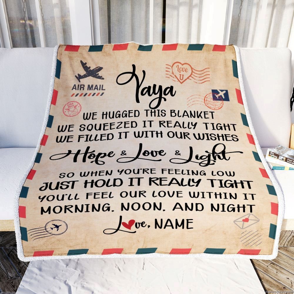 Personalized Yaya Blanket From Kids We Hugged This Blanket Mail Letter Blanket, Mother's Day Blanket, Presents For Her