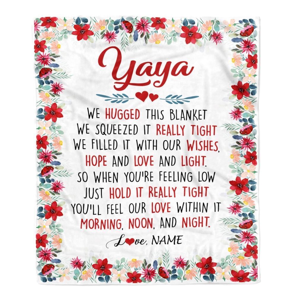 Personalized Yaya Blanket From Kids We Hugged This Blanket, Mother's Day Blanket, Presents For Her