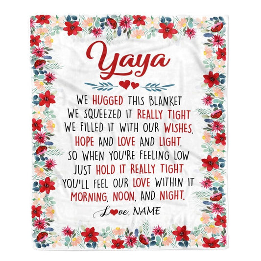 Personalized Yaya Blanket From Kids We Hugged This Blanket, Mother's Day Blanket, Presents For Her