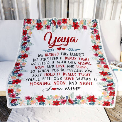 Personalized Yaya Blanket From Kids We Hugged This Blanket, Mother's Day Blanket, Presents For Her