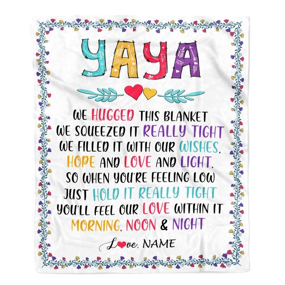 Personalized Yaya Blankets From Kids We Hugged This Blanket, Mother's Day Blanket, Presents For Her