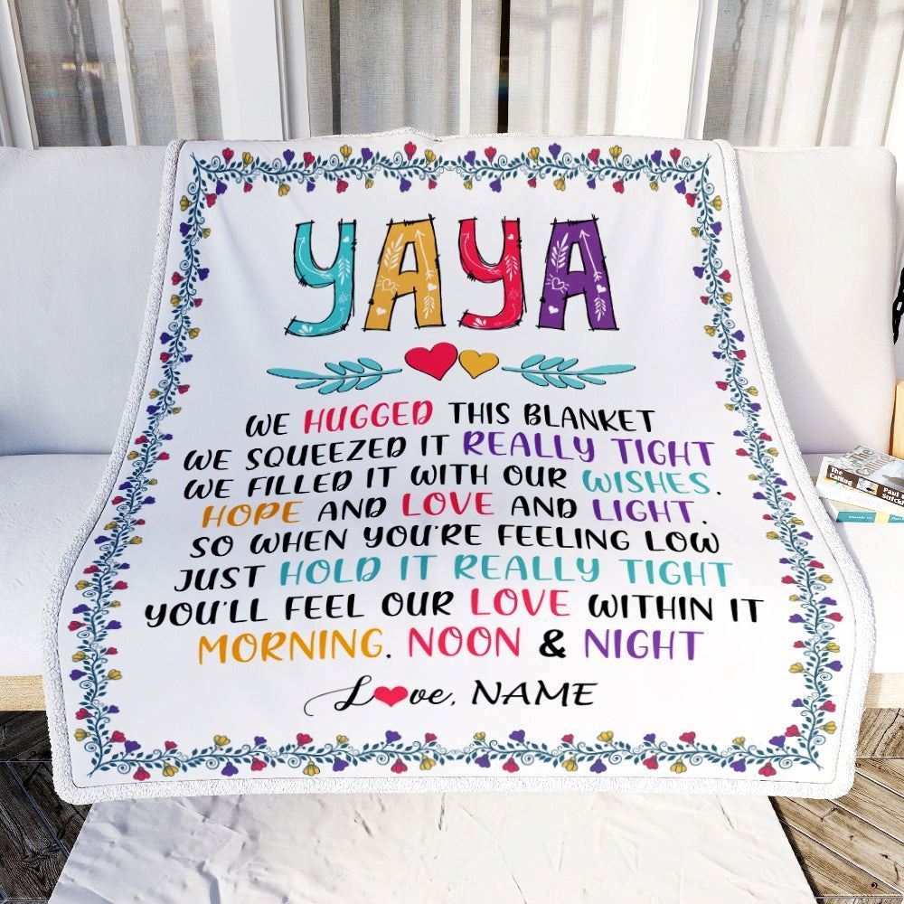 Personalized Yaya Blankets From Kids We Hugged This Blanket, Mother's Day Blanket, Presents For Her