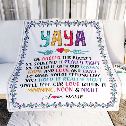 Personalized Yaya Blankets From Kids We Hugged This Blanket, Mother's Day Blanket, Presents For Her