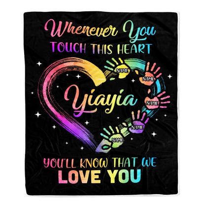 Personalized Yiayia Blankets From Grandkids Granddaughter Grandson We Love You Blanket, Mother's Day Blanket, Presents For Her