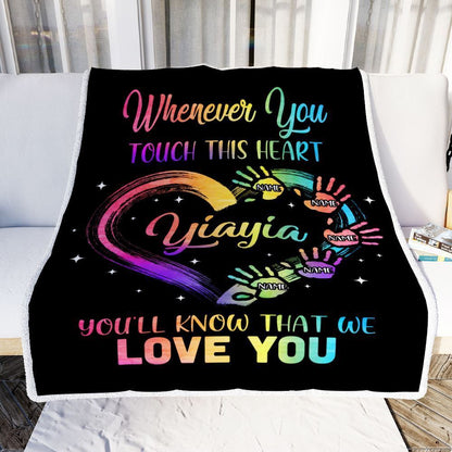 Personalized Yiayia Blankets From Grandkids Granddaughter Grandson We Love You Blanket, Mother's Day Blanket, Presents For Her