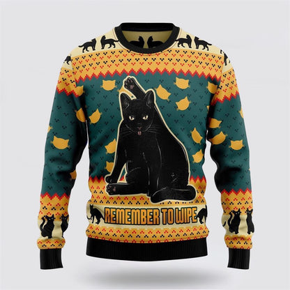 Pet Cat Sweater, Black Cat 3D Ugly Christmas Sweater, Gift For Cat Love, Cat Crewneck Sweater, Winter Fashion