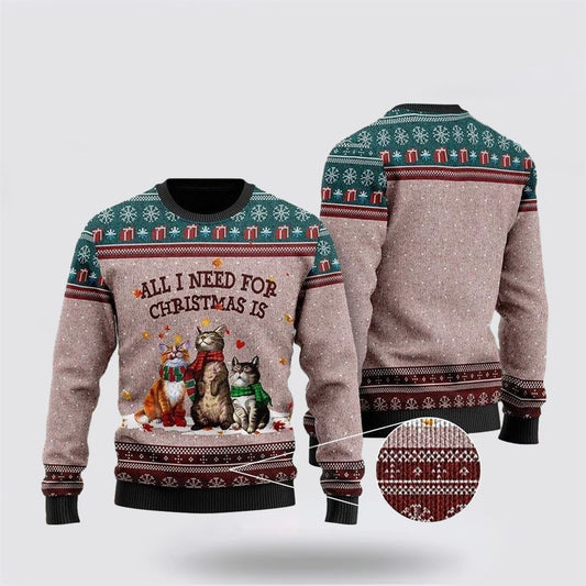 Pet Cat Sweater, Black Cat Ugly Funny Family Ugly Christmas Sweater, Gift For Cat Love, Cat Crewneck Sweater, Winter Fashion