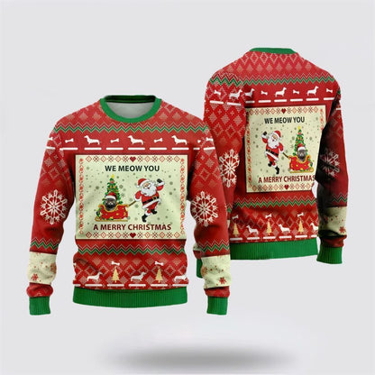 Pet Cat Sweater, British Shorthairs Ugly Christmas Sweater, Gift For Cat Love, Cat Crewneck Sweater, Winter Fashion