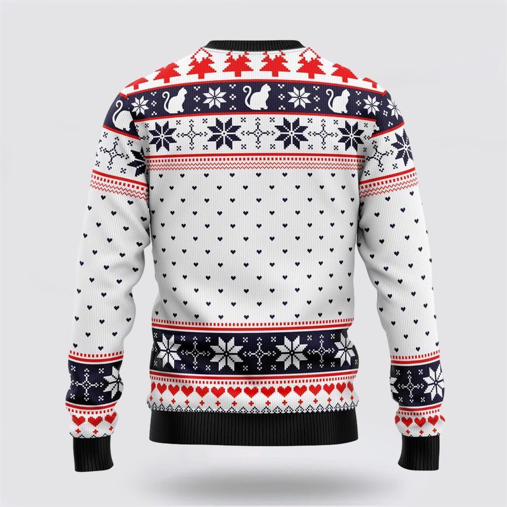 Pet Cat Sweater, Cat Ugly Christmas Sweater, Gift For Cat Love, Cat Crewneck Sweater, Winter Fashion