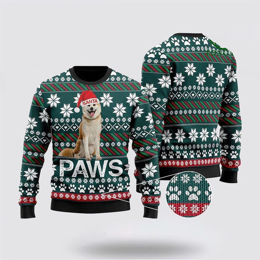 Pet Dog Sweater, Akita Santa PrintedUgly Christmas Sweater, Gift For Dog Love, Winter Fashion