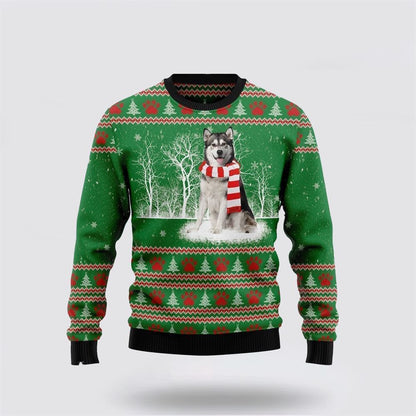 Pet Dog Sweater, Alaskan Malamute Winter TreeUgly Christmas Sweater, Gift For Dog Love, Winter Fashion