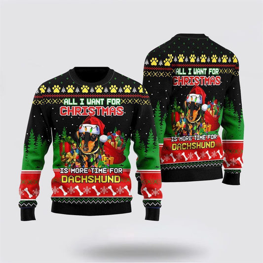 Pet Dog Sweater, All I Want For Christmas Is DachshundUgly Christmas Sweater, Gift For Dog Love, Winter Fashion