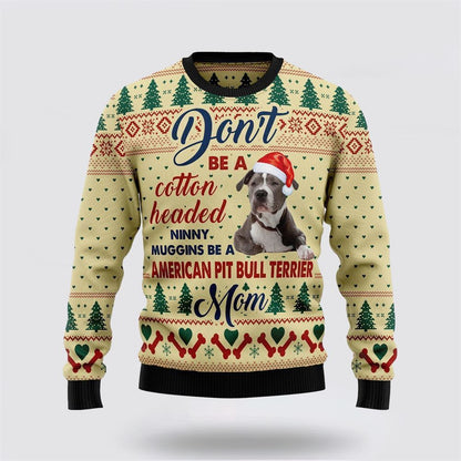 Pet Dog Sweater, American Pit Bull Terrier MomUgly Christmas Sweater, Gift For Dog Love, Winter Fashion